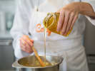 Cooking Class - Modern Italian Table in Downtown Chicago: adding honey to ricotta mix