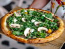 Cooking Class - Slice by Slice Pizza Creations: baked artisan pizza with arugula and mushrooms