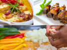 Cooking Class - Exploring Mediterranian Classics: baked feta with souvlaki and chef peeling garlic