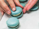 Cooking Class - Decorate Chic French Macarons in Las Vegas: blue colored macarons up close