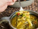 Cooking Class - Vegan Middle Eastern Feast: bowl of leek and chard soup