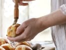 Cooking Class - Classic Sweet and Savory Baking in Manhattan: brushing hot cross buns