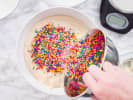 Cooking Class - Baking Colors of the Rainbow in Northern Virginia: cake batter with sprinkles