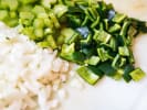 Online Cooking Class - Classic Ã‰touffÃ©e and Bread Pudding: celery with green bell peppers and onions