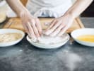 Cooking Class - Hearty Southern Brunch Spread: chef breading chicken