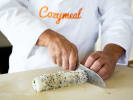 Online Sushi Making Class - Make Sushi Together With a Live Online Chef: chef cutting sushi rolls