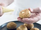 Cooking Class - French Pastries 101: chef filling puff pastries