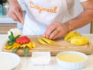 Cooking Class - A Celebration of Asian Cuisine in Boston: chef julienning vegetables and fruit