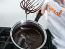 Cooking Class - Artful Mousse Cakes in Portland, OR: chef making dark chocolate ganache