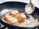 Cooking Class - Elevated Date Night Dinner: chef pan searing scallops