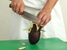 Online Cooking Class - Plant-Based Cooking Three-Week Series: chef slicing eggplant