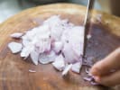 Online Cooking Class - Puff the Magic Pastry: chef slicing shallots