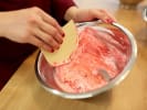 Cooking Class - Macarons for Your Sweetheart in South Bay & Peninsula: chef with spatula stirring macarons batter