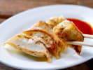 Cooking Class - Handmade Potstickers and Sushi: chicken gyoza dumplings with soy sauce