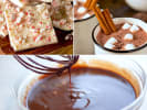 Online Cooking Class - Holiday Hot Cocoa and Chocolate Bark: chocolate bark, hot cocoa and melted chocolate