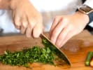 Cooking Class - Mastering Crudo: chopped cilantro