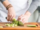 Cooking Class - Healthy Dinner Party in Buckhead: chopping cucumber