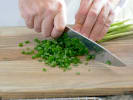 Online Cooking Class - Nine Ways to Fold Chinese Dumplings: chopping green onions