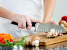 Online Cooking Class - Italian Dinner for Women's Equality Day: chopping mushrooms