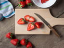 Cooking Class - Spicy Suicide Squad-Style Summer Dinner in San Jose: chopping strawberries