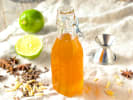 Online Cooking Class - Cocktail Syrups and Mixers: cocktail syrup bottle and ingredients
