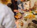 Team Building Cooking Class - Fusion Feast: Cross-Cultural Group Quest in South Bay Los Angeles: cooking as a group pasta with pesto sauce