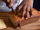 Cooking Class - American Steakhouse Classics: slicing pound cake
