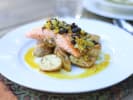 Cooking Class - Wild Salmon and Risotto in East Bay: wild salmon on potatoes
