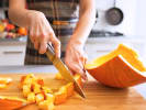 Pasta Making Class - Make Pumpkin Gnocchi From Scratch in Thousand Oaks: cutting pumpkin