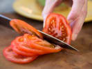 Cooking Class - Handmade Gnocchi and Vodka Sauce in La Jolla & Pacific Beach: slicing tomato up close