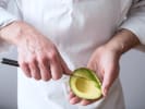 Cooking Class - Heart-Shaped Sushi in Portland, OR: Slicing avocado