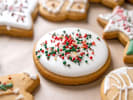 Cooking Class - Holiday Cookie Decorating in Toronto: sprinkles on top of Christmas themed decorated cookies