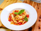 Cooking Class - Make Italian Pasta at a Local Cafe in Alameda: fettuccine pasta in a bowl with tomato sauce