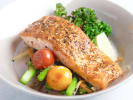 Team Building Cooking Class - Creative Cooking Challenge in San Jose: pan-seared salmon with fresh vegetables