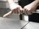 Cooking Class - Hunter's Game Night Gathering: casing sausage