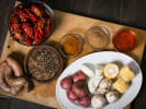 Cooking Class - Big Easy Soul Food in Manhattan: crawfish boil ingredients