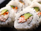 Cooking Class - Make Perfect Sushi Rolls in Atlanta: plated California sushi rolls with avocado and crab stick