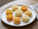 Team Building Cooking Class - Cheese Carving & Sculpting in Dallas: carved cheese flowers on a plate