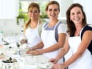 Team Building Cooking Class - Bonding Over Sushi in San Diego: three happy women enjoying sushi class