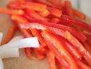 Team Building Cooking Class - Basque Country Cuisine in San Diego: sliced peppers and onion