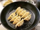 Online Cooking Class - Vegetarian Japanese Three-Week Series: cooking gyoza in a pan