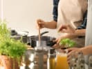 Cooking Class - Classic Italian Table - Date Night in Downtown Dallas: cooking with fresh herbs up close together