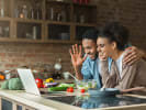 Online Cooking Class - Wholesome Veggie Burgers in Downtown Denver: couple taking a virtual cooking class