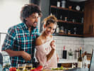 Online Cooking Class - Classic Margaritas and Tacos: couple taking an online cooking class at home B39ACA6