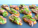 Cooking Class - Hors d'Oeuvres an Event Deserves in Downtown Dallas: crostini topped with shaved tenderloin and bleu cheese