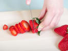 Cooking Class - Puff Pastry Perfection in Manhattan: cutting Strawberry