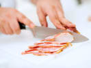 Cooking Class - Royale With Cheese and More: cutting bacon