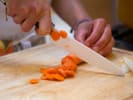 Cooking Class - Healthy Meals for Busy Families: cutting carrots