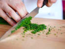 Cooking Class - Classical French Finesse in South Bay & Peninsula: cutting chives