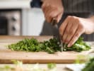 Cooking Class - Gullah Cuisine in DC: cutting collard greens